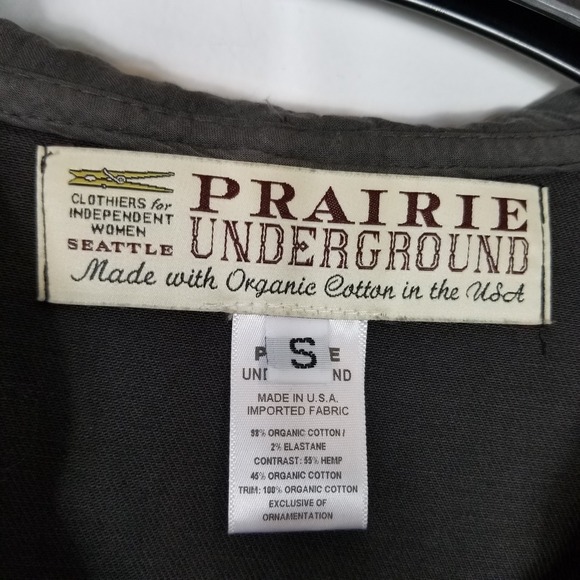 Prairie Underground Zip Front Hoodie Jacket Asymmetrical Ruffle Sz S Graphite - Picture 10 of 11